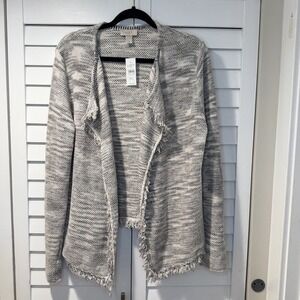 LOFT Outlet Fringe Knit Open Front Cardigan Size XL New‎